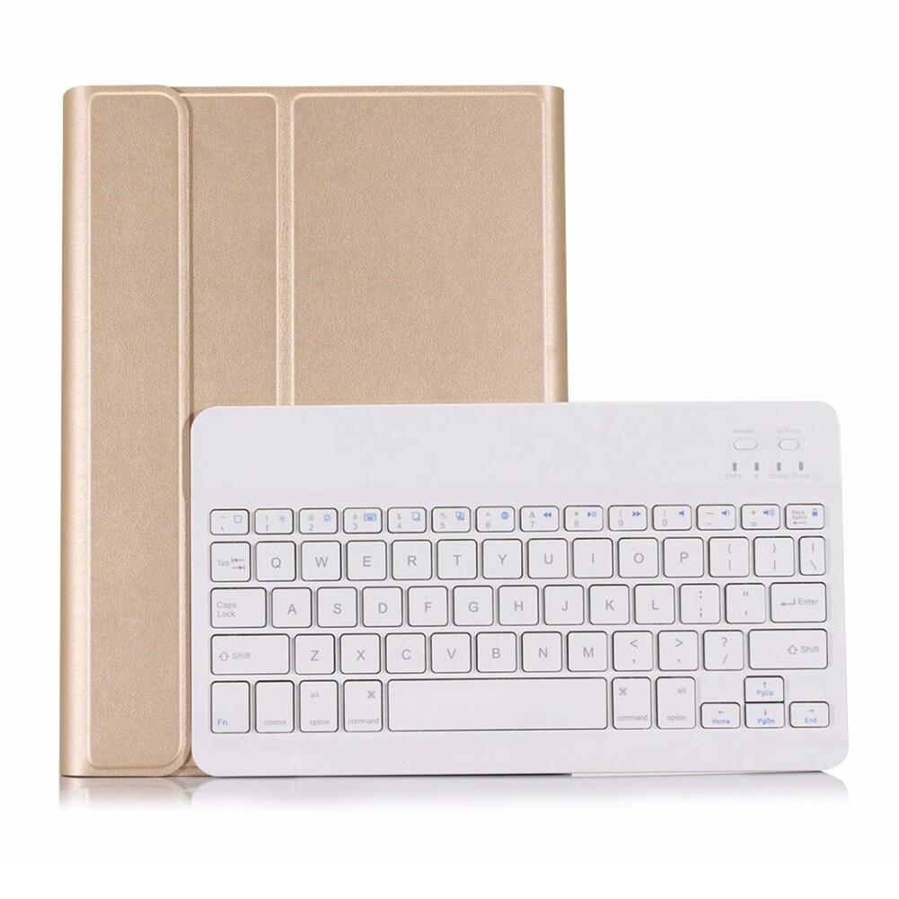 

Leather Case Cover Wireless Bluetooth Keyboard for iPad 10.2 2019, Gold, 501 Original
