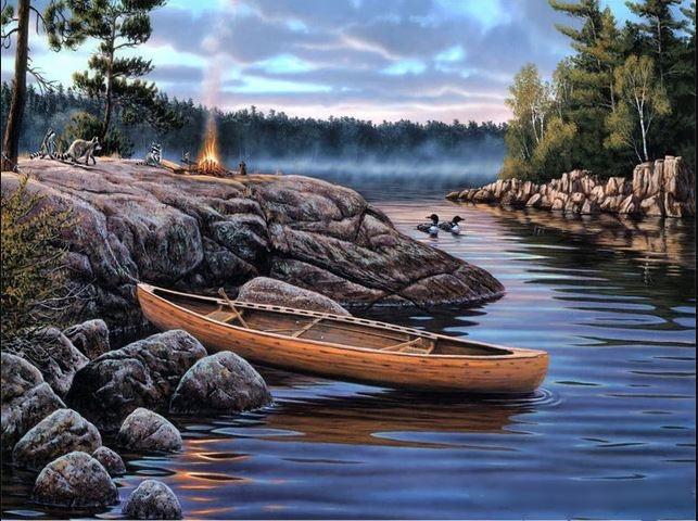 

Boat in the river – Paint By Numbers - 40*50CM, 501 Original