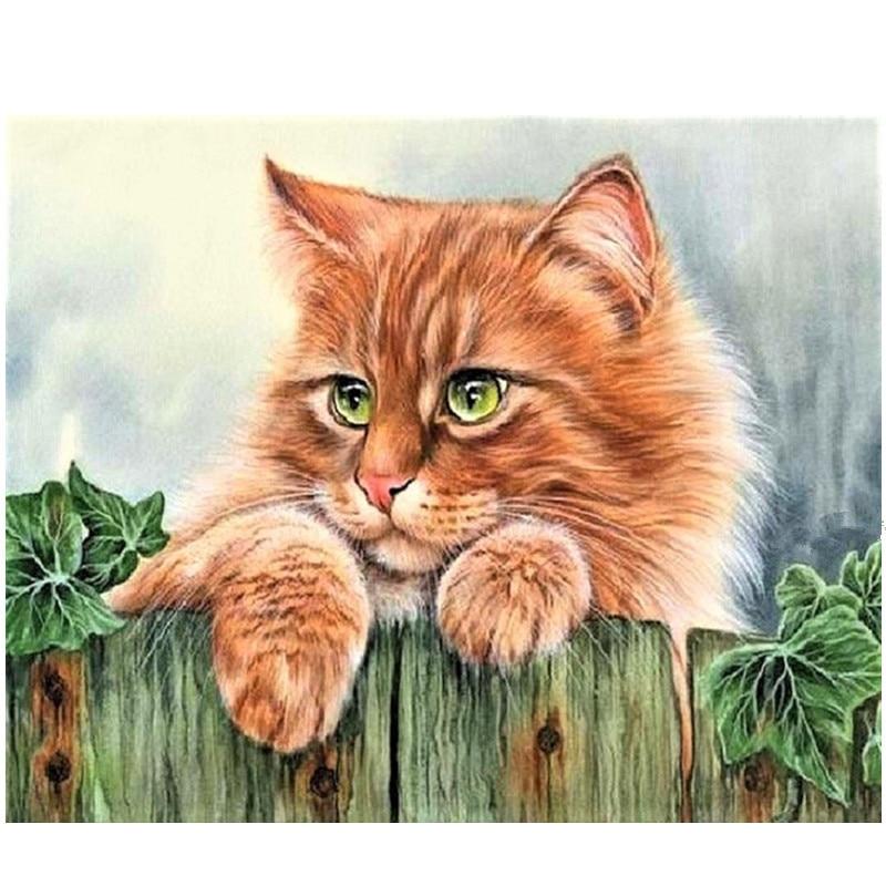 

Cat With Green Eyes – Paint By Numbers - 40*50CM, 501 Original