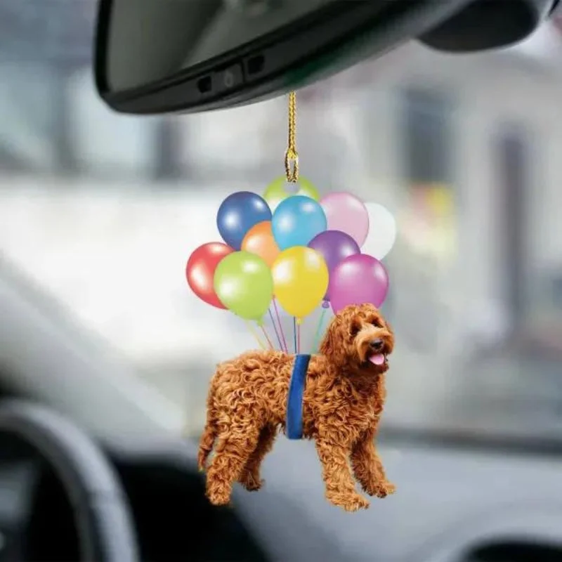 VigorDaily Labradoodle Fly With Bubbles Car Hanging Ornament BC033