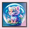 Crystal Ball Zodiac-Tiger-11CT Stamped Cross Stitch 40*40cm/15.75*15.75in
