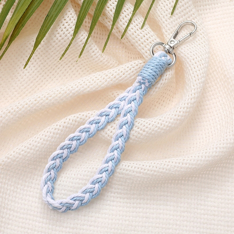 Minimalist Color Block Cotton Polyester Knitting Mobile Phone Chain