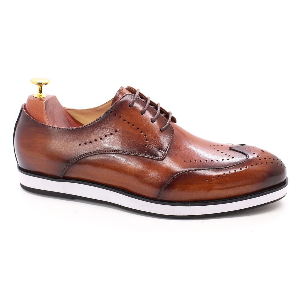 Men's Shoes Hand-Brushed Top Layer Men's Shoes Wingtip Leather Shoes Men's