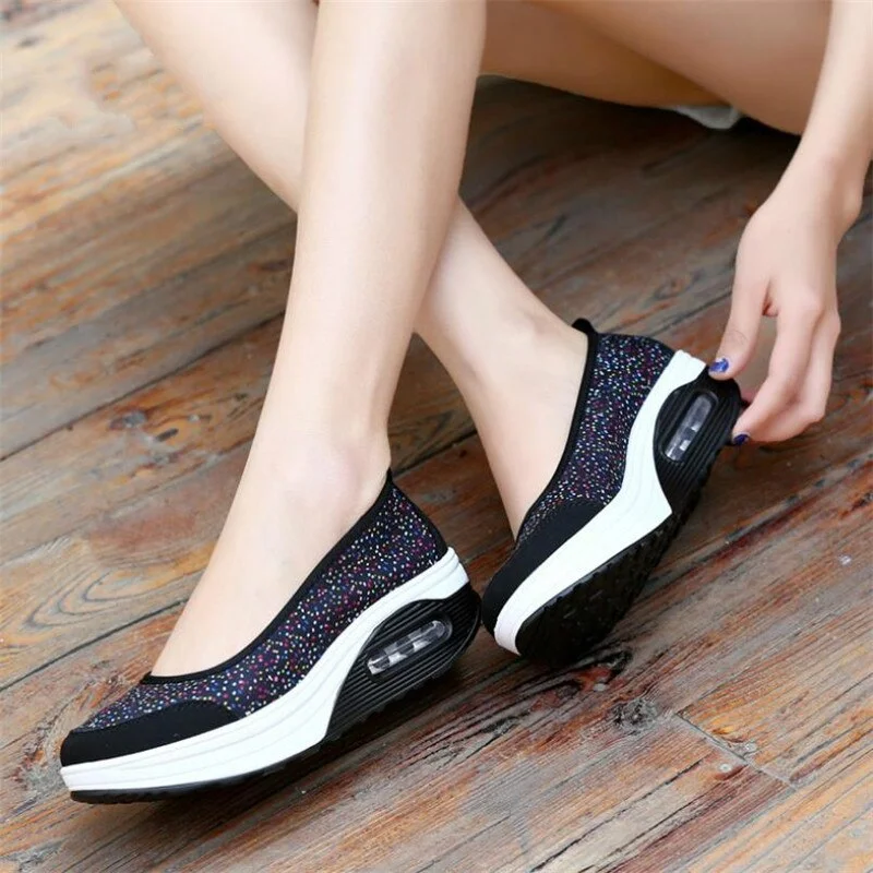 Qengg Summer New Women's Thick-soled Shoes Shake Fashion Casual Shake Shoes Thick Bottom Sponge Cake Single Cushion Shoes S012