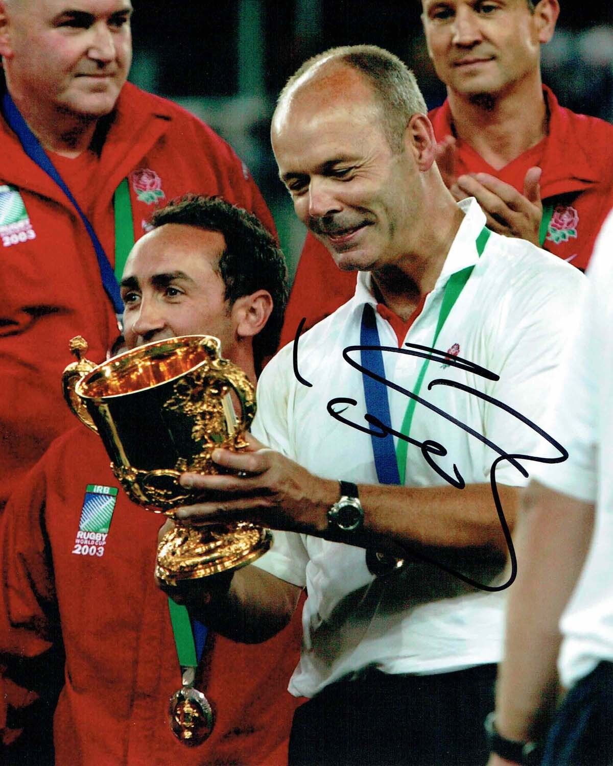 SIR CLIVE WOODWARD 2003 World Cup SIGNED Rugby 10x8 Photo Poster painting AFTAL COA