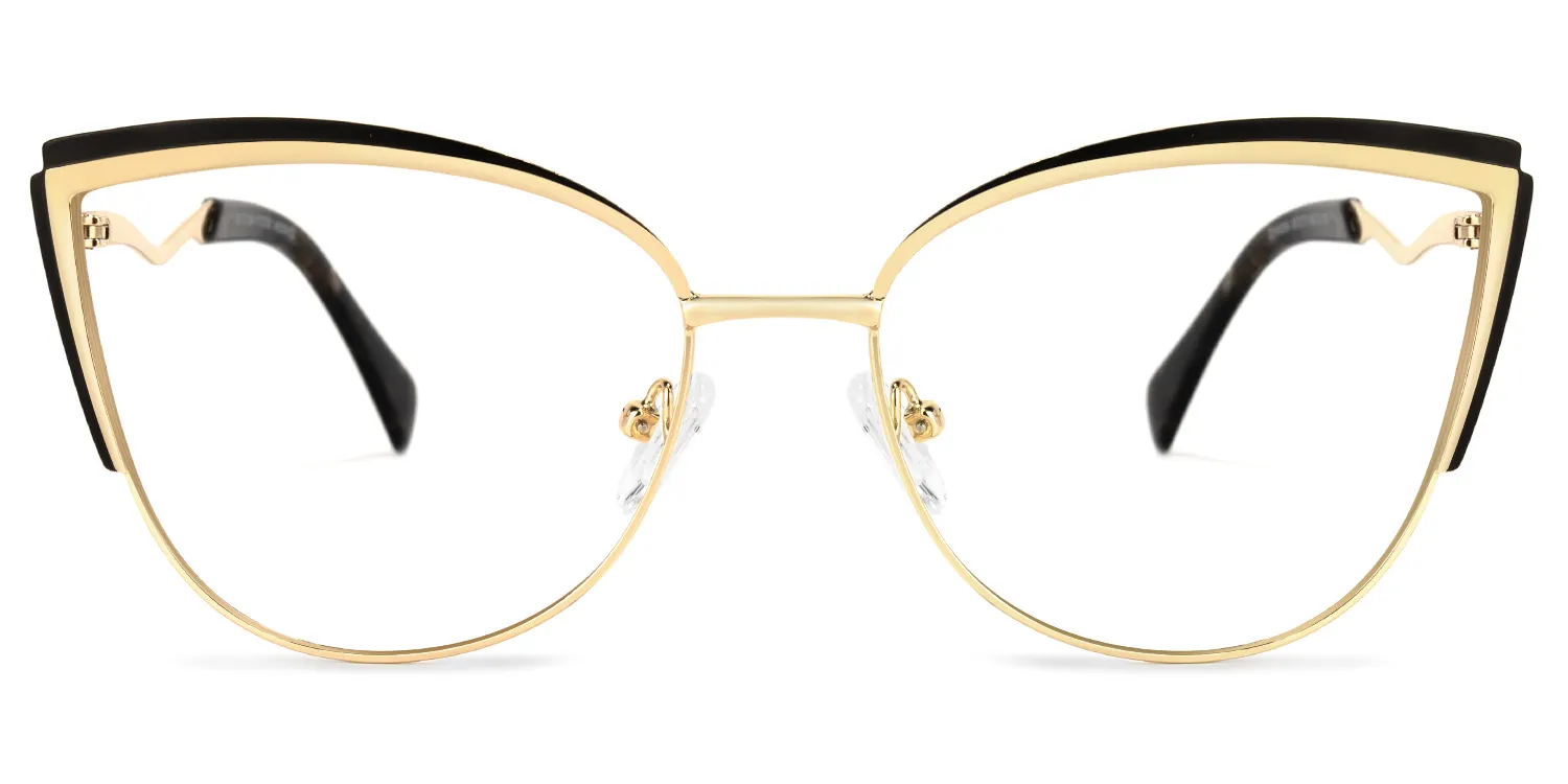 Kitty Schwarz-Gold Cateye Brille Schwarz-Gold