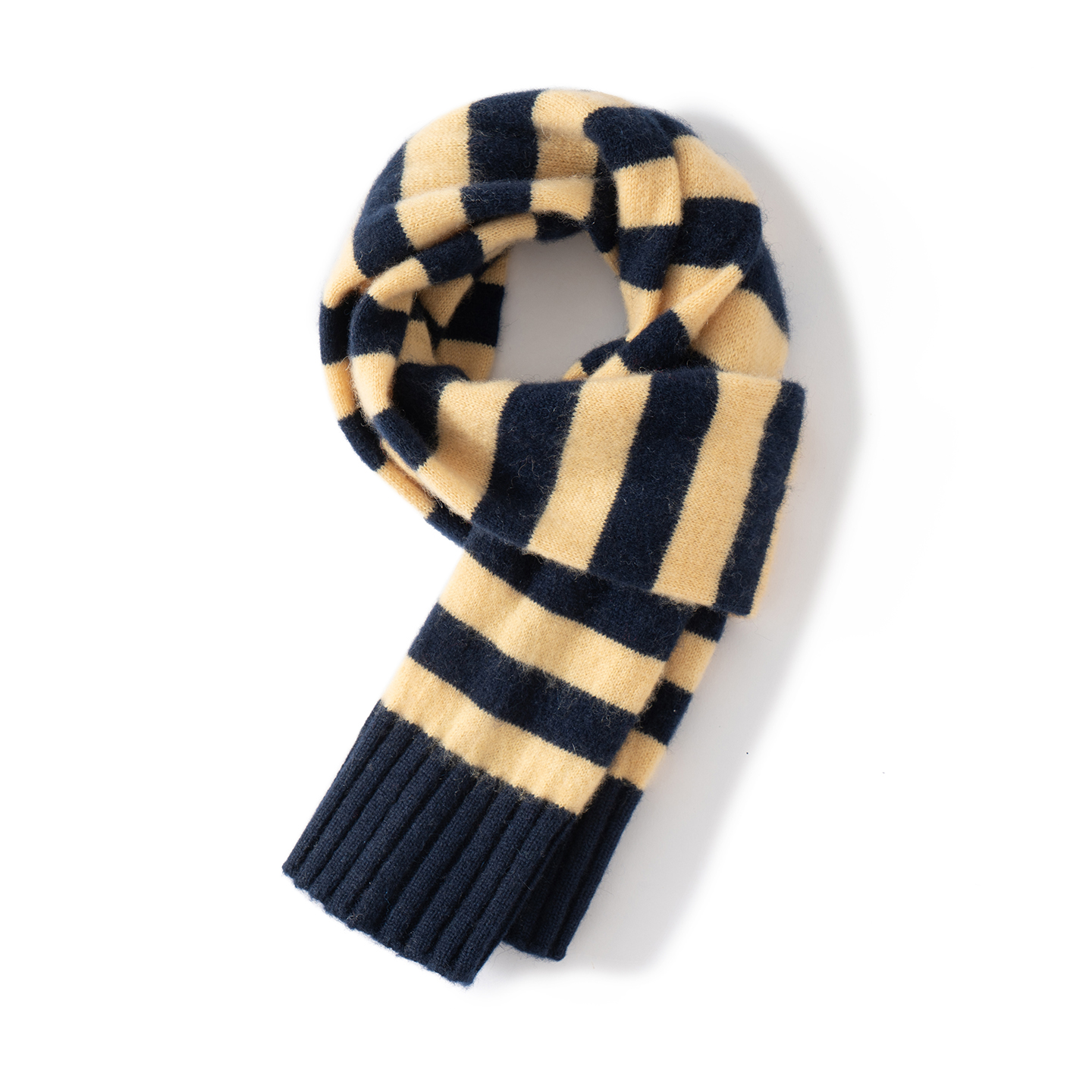 Kid's Cozy Striped Knit Cashmere Scarf  REAL SILK LIFE