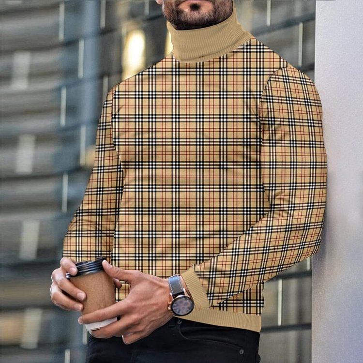Men's Casual Turtleneck Long Sleeve Knitwear