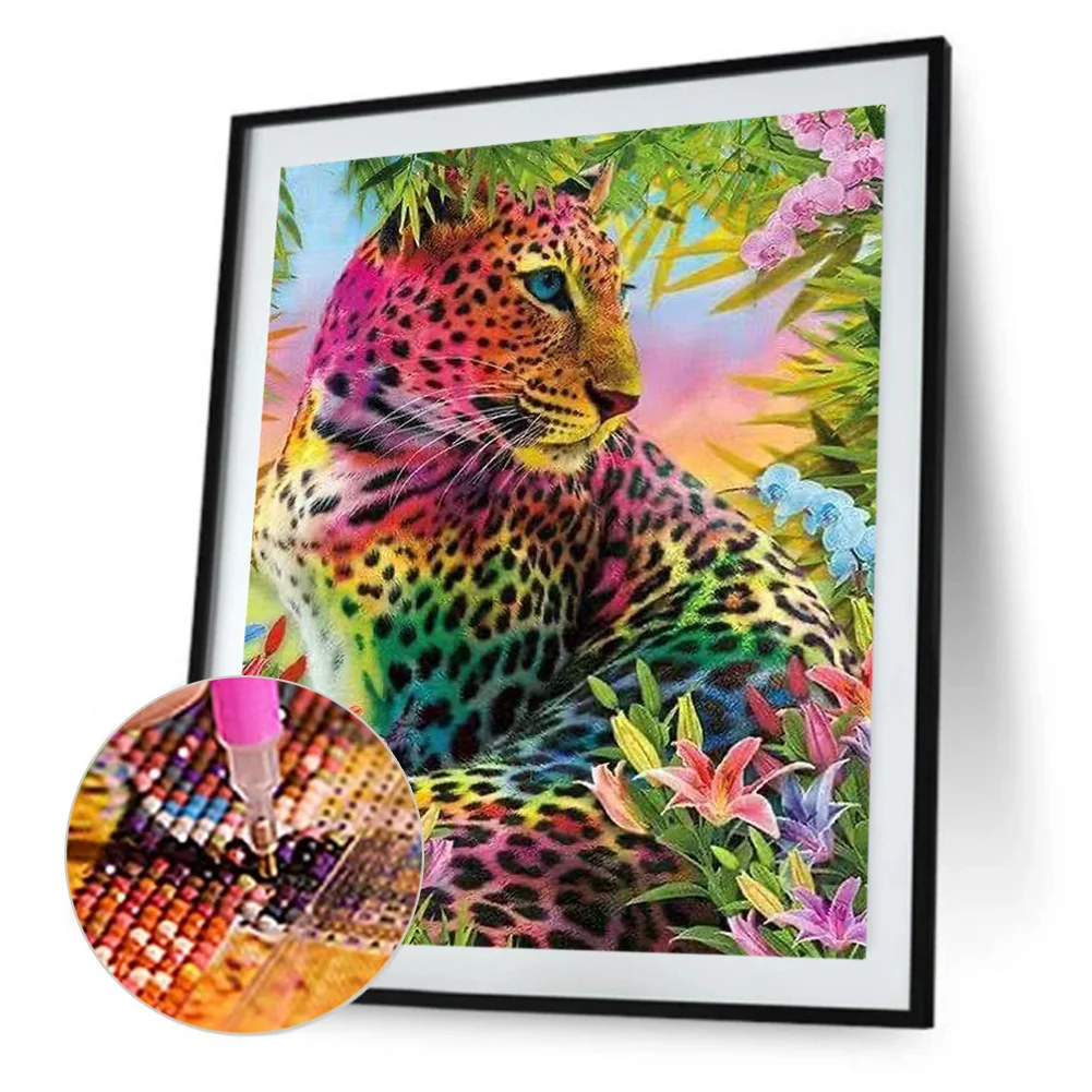 Diamond Painting - Full Round Drill - Leopard(30*40cm)