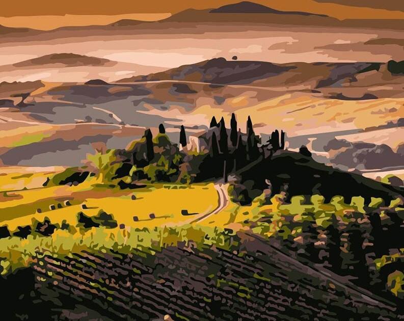

Tuscany Fields – Paint By Numbers - 40*50CM, 501 Original