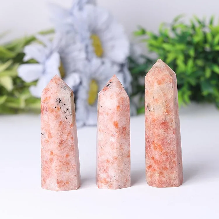 High Quality  Gold Sunstone Towers Points Bulk for Decoration