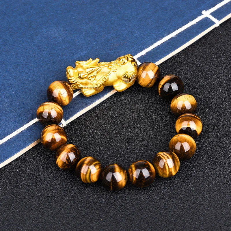 Natural Tiger Eye Pixiu Protection Courage Bracelet