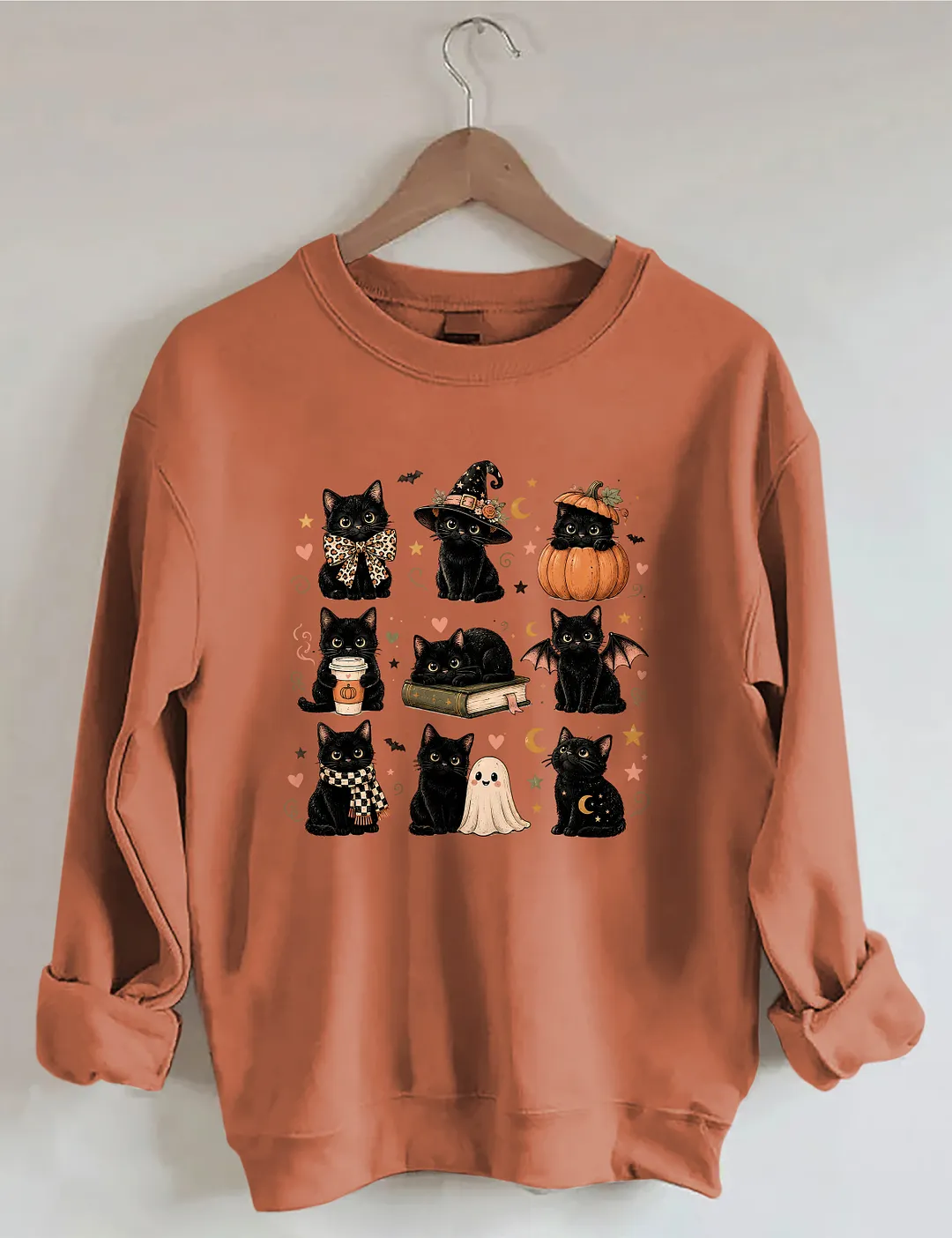Cute Black Cat Halloween Sweatshirt