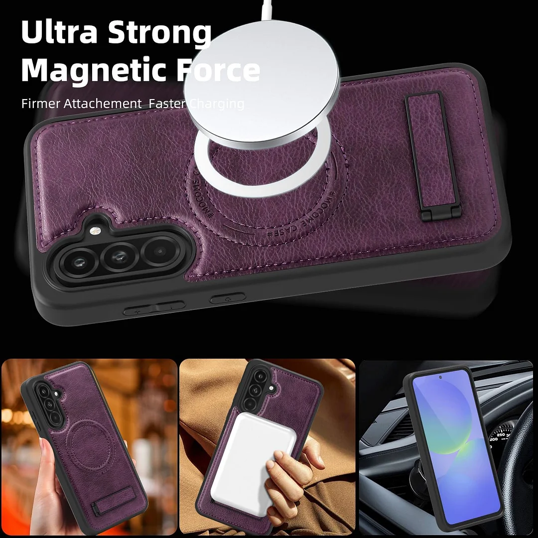 Samsung Galaxy Z Fold 6 Leather Case Magnetic Protective Case Holder Phone Case