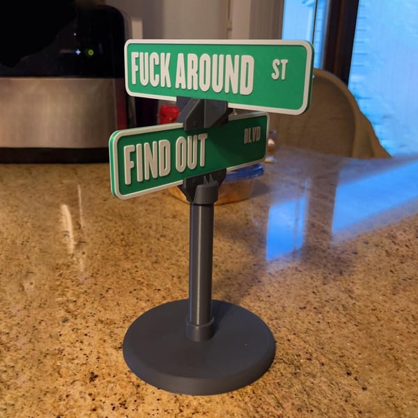 F Around/Find Out Street Sign Desk Decoration | Funny Desk Gift - tree - Codlins