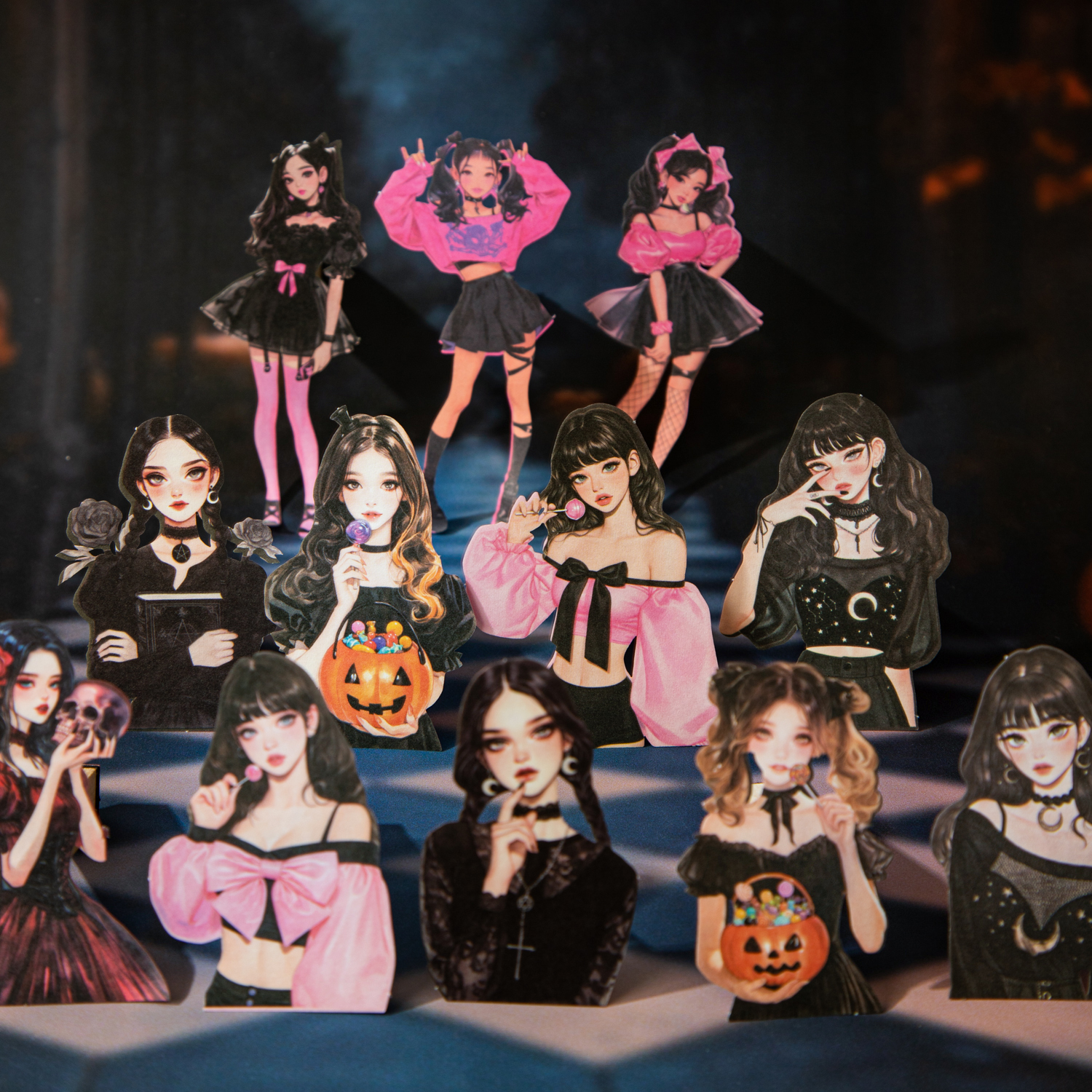 스티커 - 루나 파티 시리즈 빈티지 고딕 소녀 캐릭터