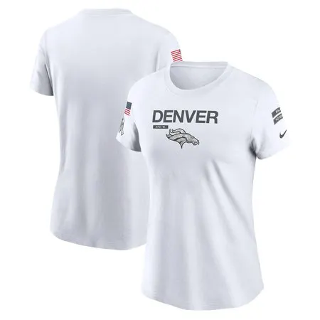 Women's Denver Broncos   White 2024 Salute To Service Legend Performance T-Shirt