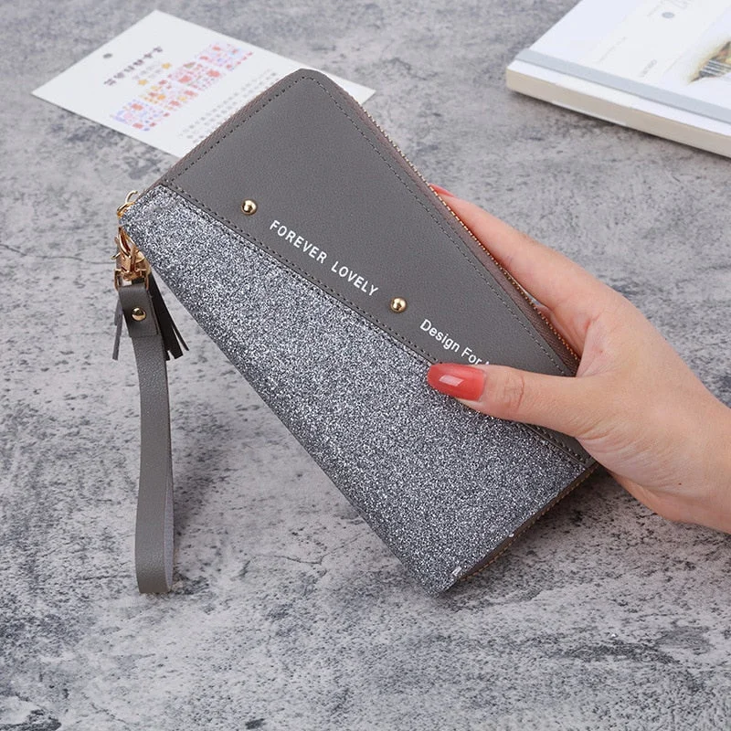 Small Handbags for Women Fashion 2022 Trend New Wallets Pure Color Wool Ball Bow Clutch Bag Women's Long Bag Card Bag Coin Purse