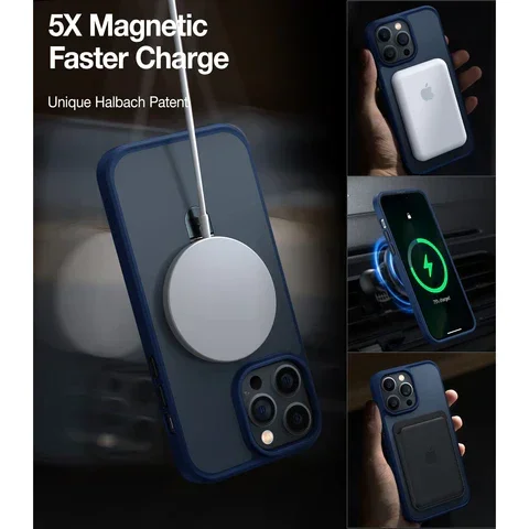 New Design Shockproof iPhone 15 Case Compatible with MagSafe (with Stand)