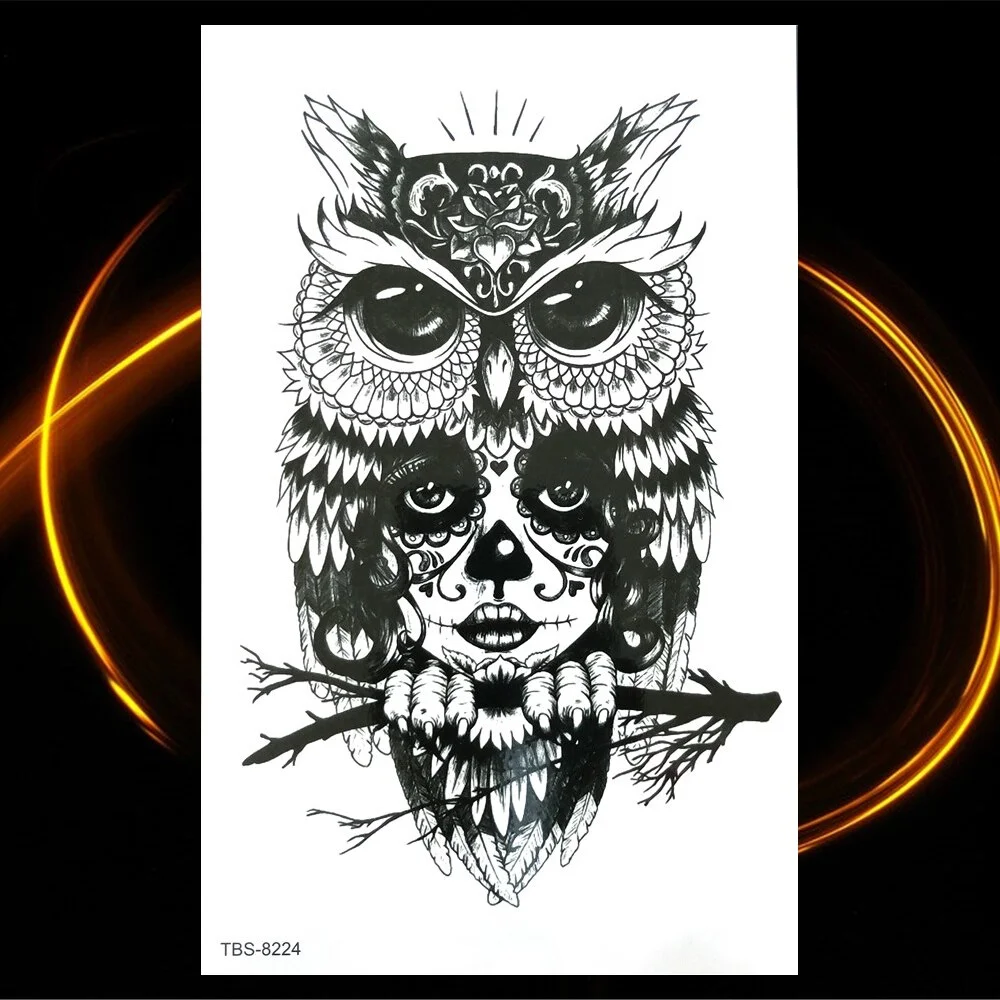 Sdrawing Skeleton Fake Temporary Tattoos For Women Men Green Snake Rose Daisy Flower Tattoo Scorpion King Body Thigh Waterproof Tatoo