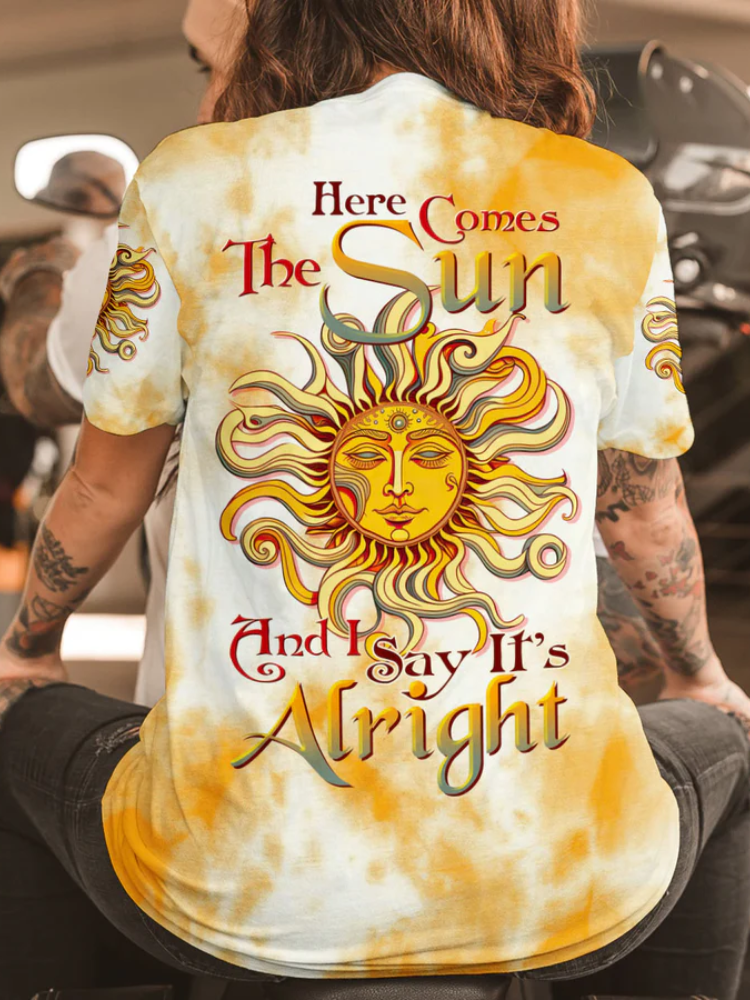 wearshes Here Comes The Sun All Over Print T-Shirt