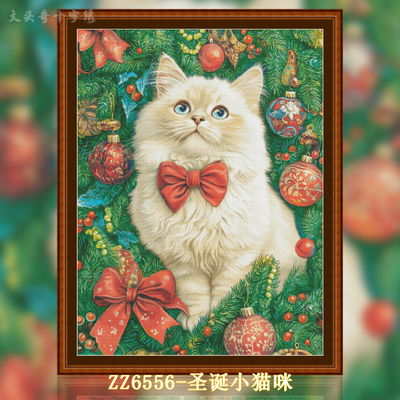 [ZZ6566-Christmas Kitten]  Painting Fairy Cross Stitch