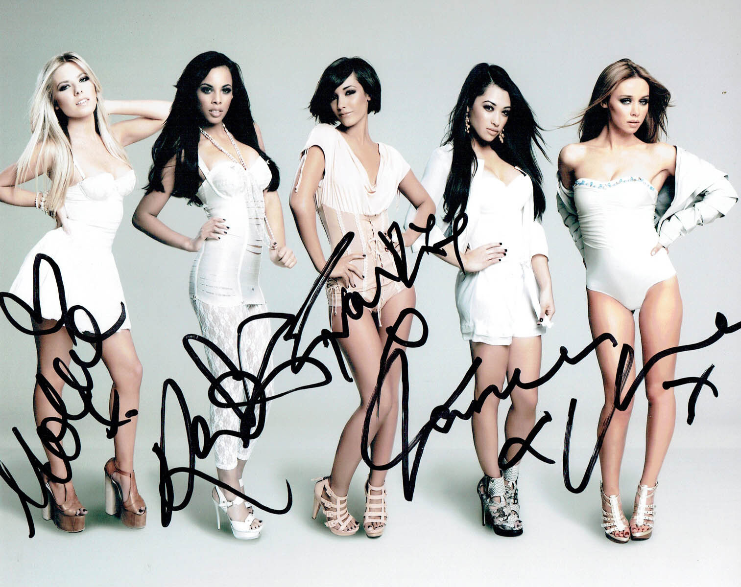 The Saturdays Fully SIGNED Autograph 10x8 SEXY 10x8 Photo Poster painting AFTAL COA Girl Group