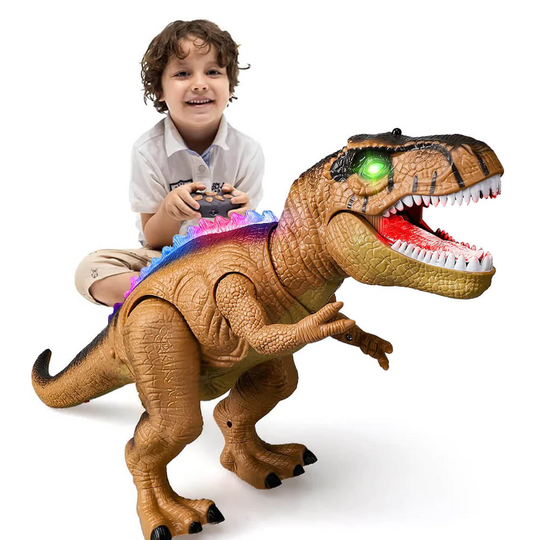 Remote Control T-Rex Dinosaur With LED Light Up, Walking & Roaring ...