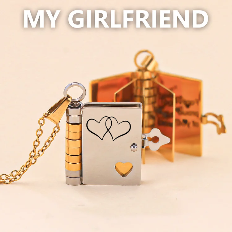 For Love - My Girlfriend Book Necklace