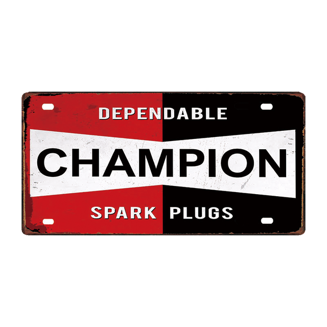 CHAMPION - enseignes en étain d’immatriculation/enseignes en bois - 30*15cm