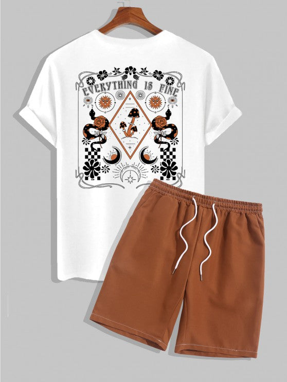 Vibrant T Shirt And Casual Shorts Set