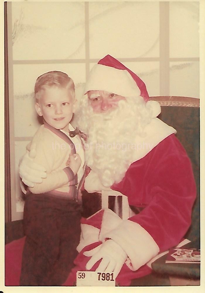 Portrait With Santa Claus FOUND Photo Poster painting ColorBoy VINTAGE 04 4 W