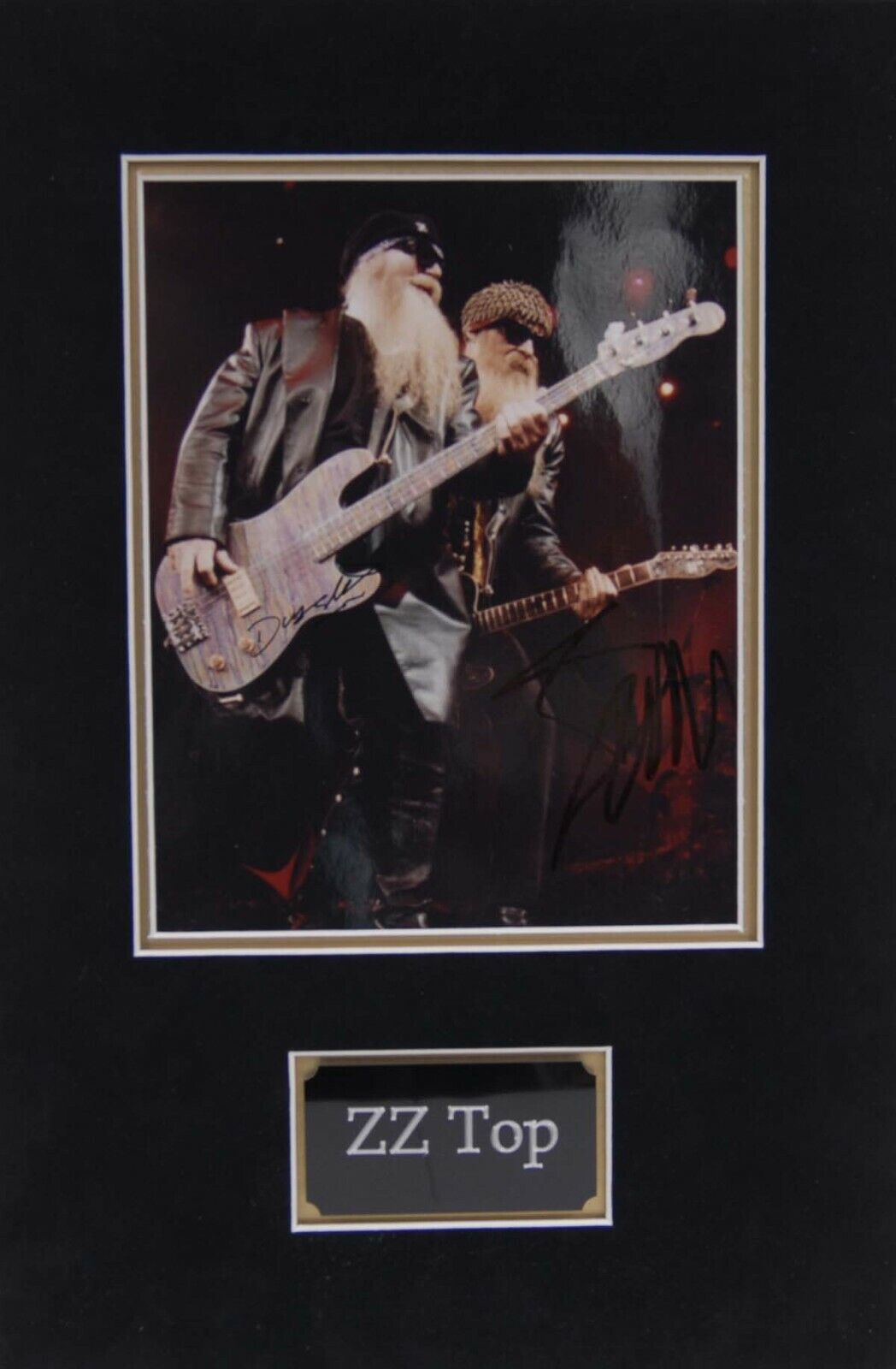 ZZ TOP SIGNED Autograph Signed 10x8 Mounted Photo Poster painting AFTAL COA