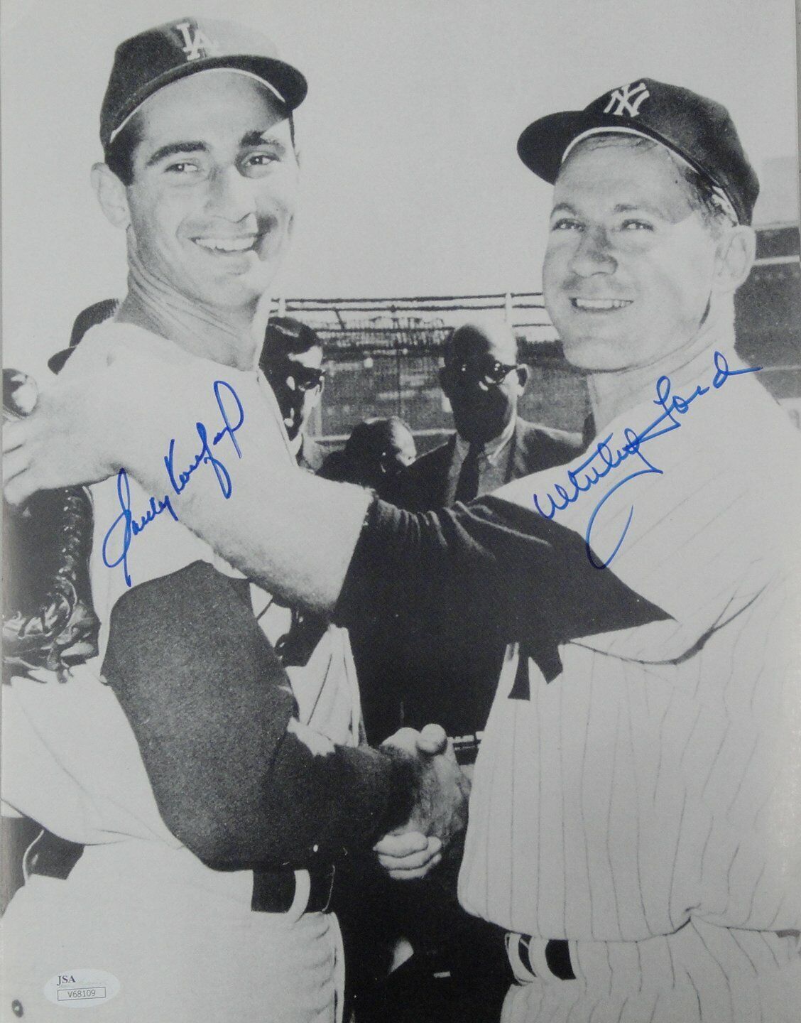 Sandy Koufax Whitey Ford Dual Signed Autographed 11X14 Dodgers Yankees Photo Poster painting JSA