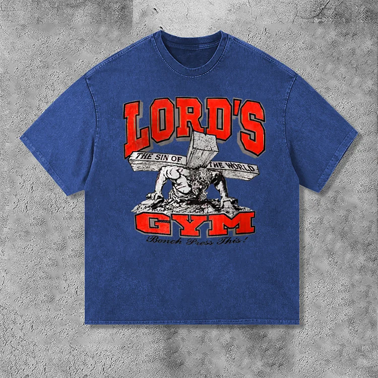 Lord's Gym Print Acid Washed T-Shirt
