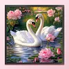 Swans Lotus Full 14CT 2 Strands DIY Counted Cross Stitch Kits for Beginners Adults Home Decor Cross Stitch Patterns Arts Craft Kits 15.6x15.6In