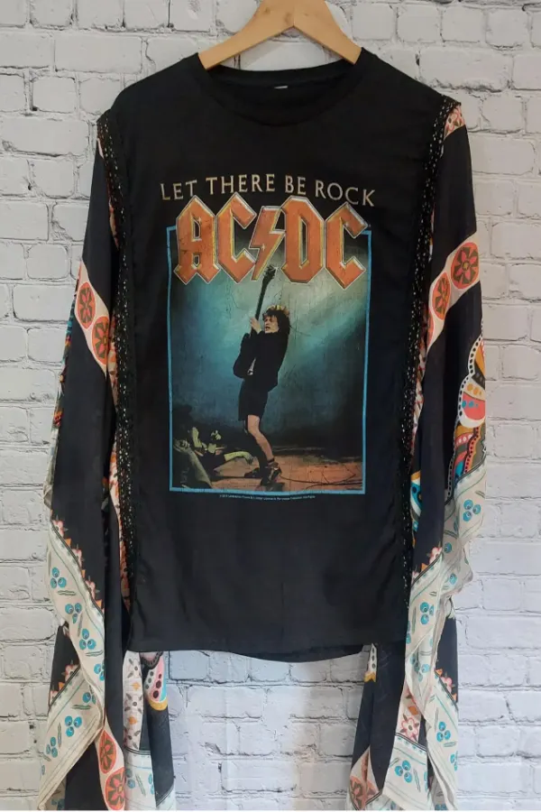 Black AC/DC rock Mix & Match Tee （No Patch）