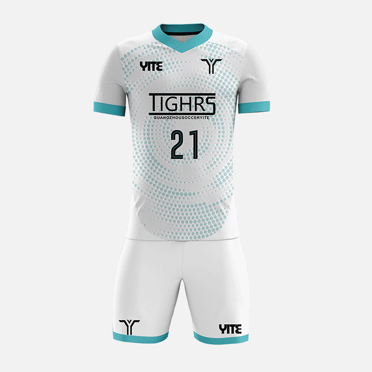 YITE | YTZQ161-White  And Green Soccer Uniforms