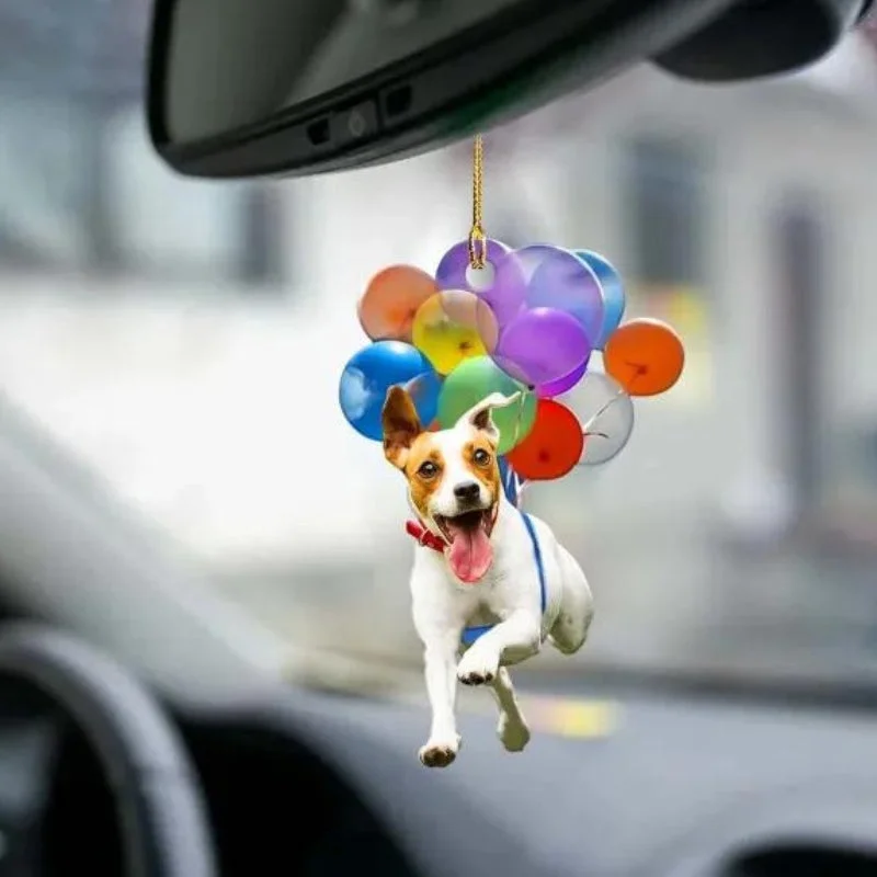 VigorDaily Jack Russell Terrier Fly With Bubbles Car Hanging Ornament BC039
