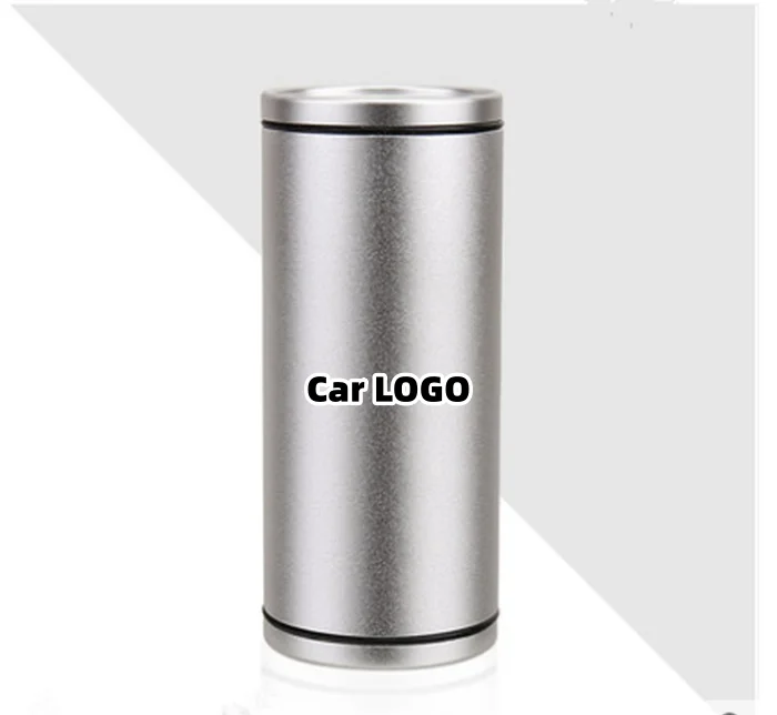 High-end car logo metal cylinder tissue box