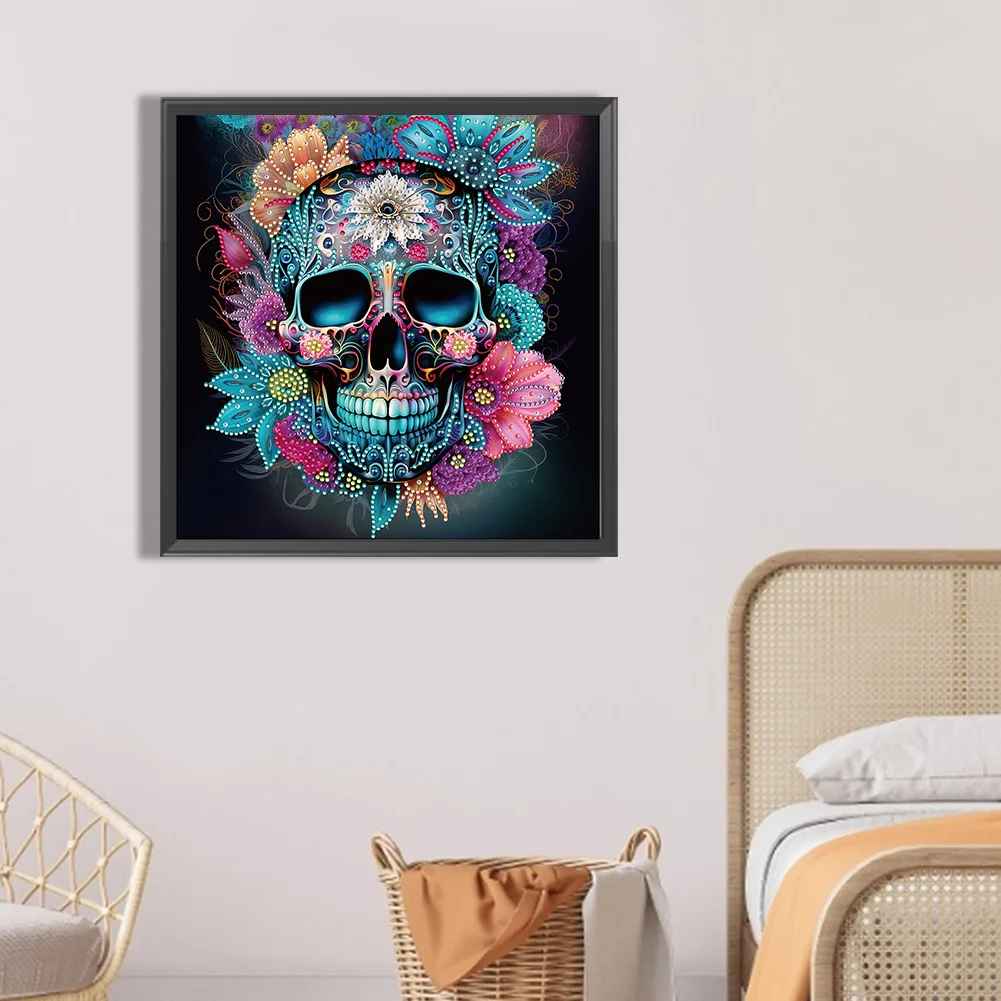 Diamond Painting - Partial Special Shaped Drill - Skull(30*30cm)