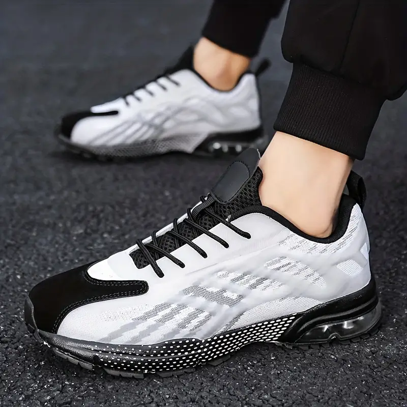 mens air cushion basketball shoes lightweight breathable shock absorbing sneakers for running walking jogging training