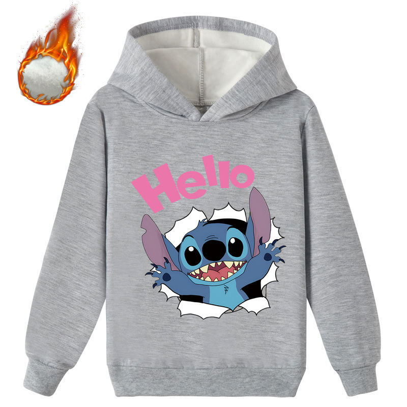 Mayoulove Stitch Fleece Hoodie - Soft and Warm Children's Sweatshirt for Disney Fans of All Ages-Mayoulove