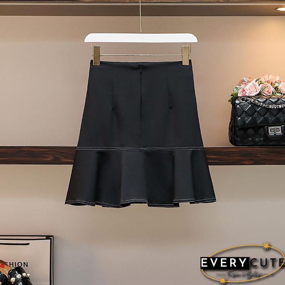 Chiffon Tee+Solid Color Skirt P10788