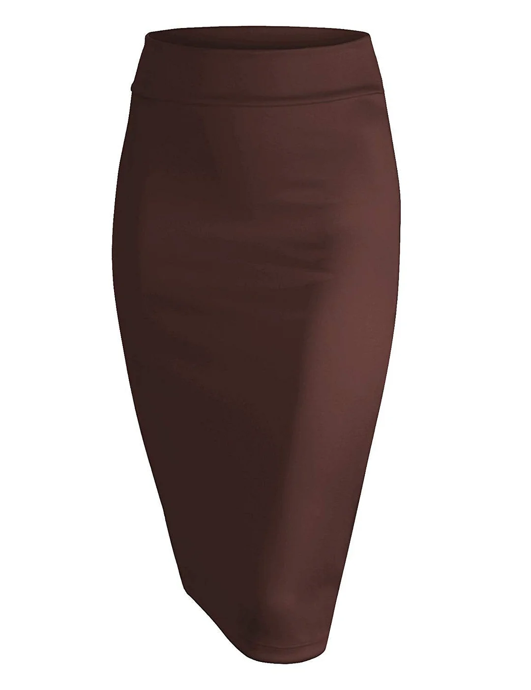 Women's Elastic Waist Stretch Bodycon Midi Knee Length Pencil Skirt for Office