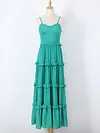 Spaghetti-Neck Falbala Empire Sexy Slim Fashion Maxi Dress