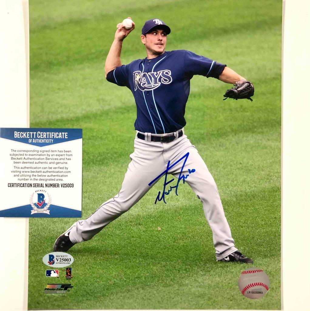 Matt Joyce autograph Tampa Bay Rays signed MLB 8x10 Photo Poster painting BAS COA Beckett