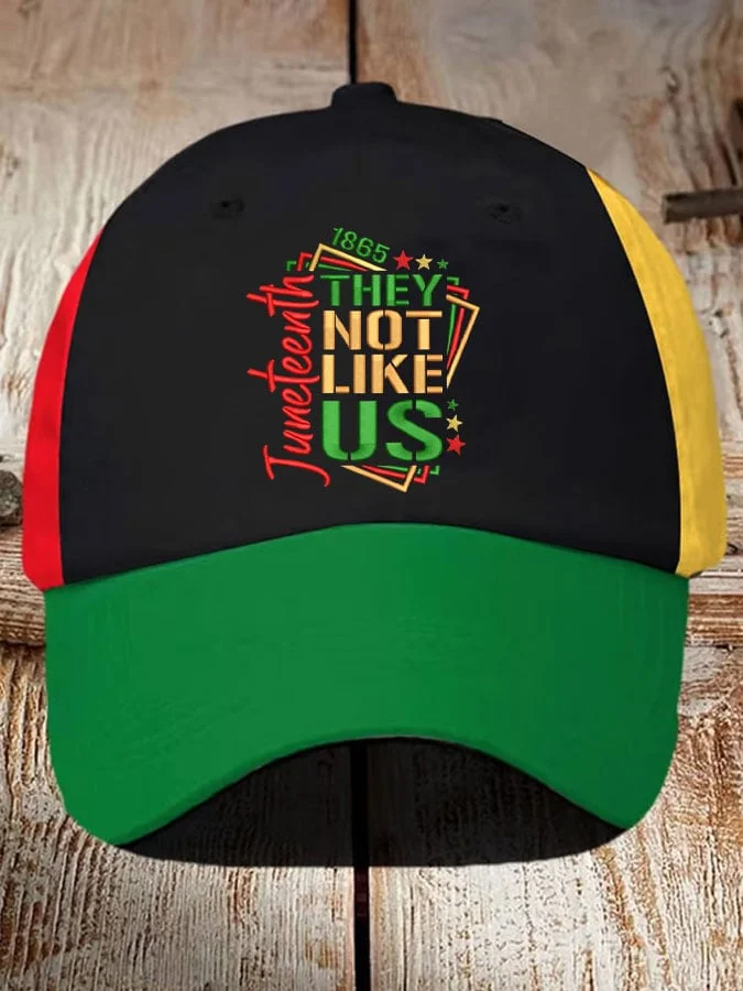 Unisex Black Juneteenth Print Casual Hat 