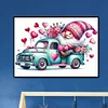 Valentines Day Flower Car Gnome - Full Round Drill Diamond Painting