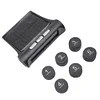 Wireless Car Tire Pressure Monitor 6 External Sensor Digital TPMS USB Solar 7Bar